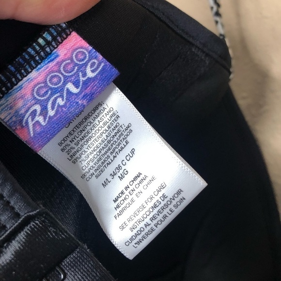 New Coco Rave Black Swim Top Women's Size M/L 34/36 C Cup - Picture 3 of 5